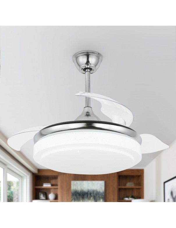 Oaks Aura 42In LED Latest DC Technology Ceiling Light With 6-Speed Dimmable Ceiling Fan