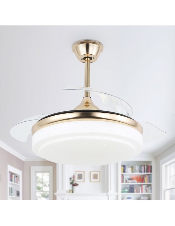 Oaks Aura 42In LED Latest DC Technology Ceiling Light With 6-Speed Dimmable Ceiling Fan