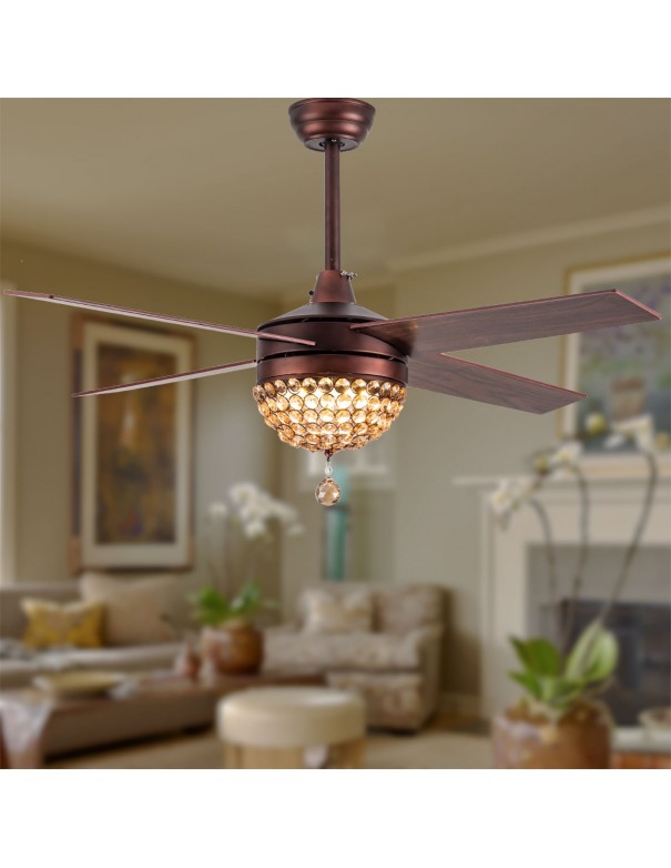 Oaks Aura 42in. Wooden 5-Blade Glam Ceiling Fan with LED Light and Remote Control