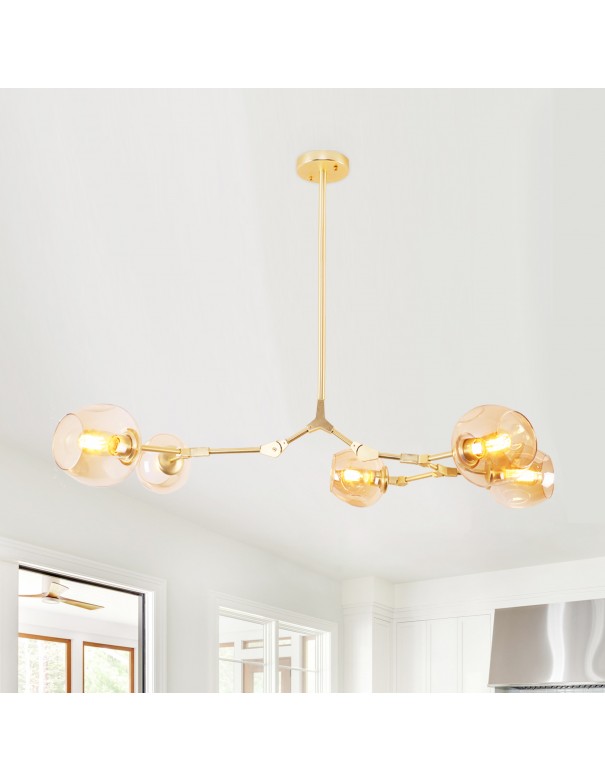 Oaks Aura Modern Industrial 5-Light Adjustable Sputnik Chandelier