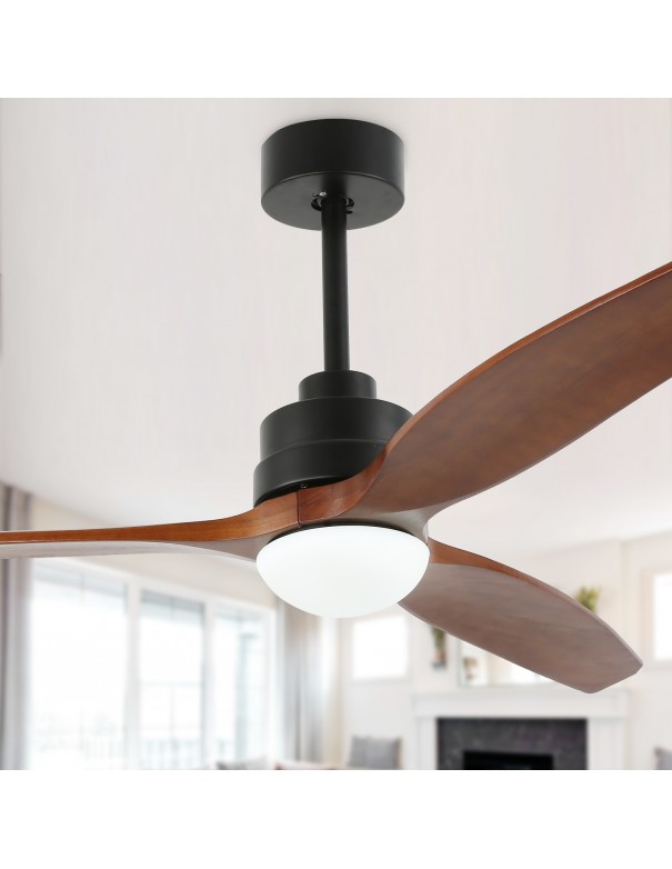 Oaks Aura 52 in. LED Indoor Solid Wood Scandi Reverisble Ceiling Fan With Latest DC Motor Technology