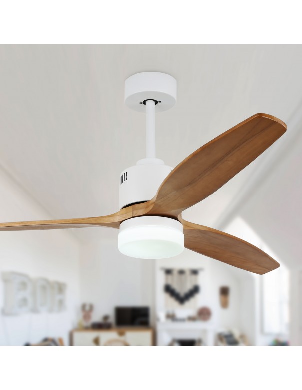 Oaks Aura 52 in. LED Solid Wood Reversible Scandi-Japanese Ceiling Fan With Latest DC Motor Technology