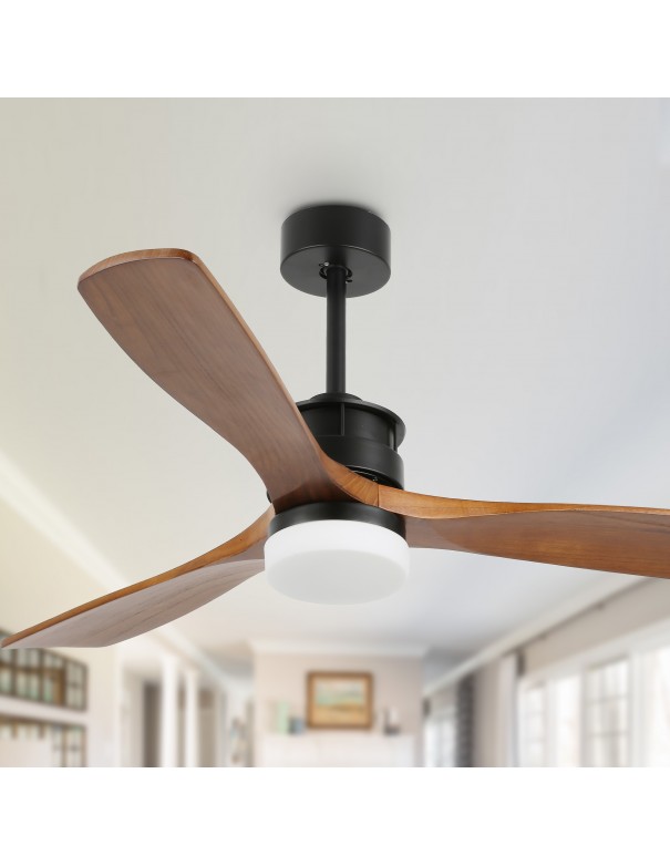 Oaks Aura 52 in. LED Indoor Solid Wood Reversible Scandi-Japanese Ceiling Fan With Latest DC Motor Technology