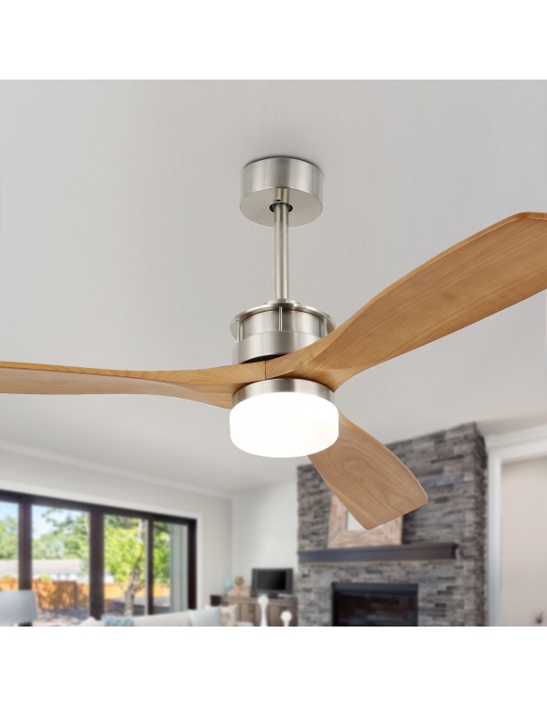 Oaks Aura 52 in. LED Indoor Solid Wood Reversible Scandi-Japanese Ceiling Fan With Latest DC Motor Technology