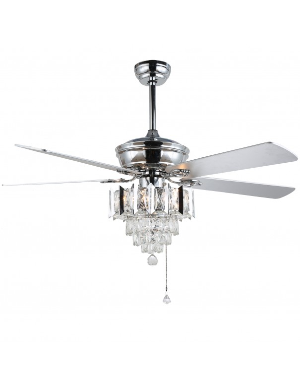 Oaks Aura 52-In 5 Reversible Blades Ceiling Fan 3-Light Glam  Crystal Chandelier, Outdoor&Indoor