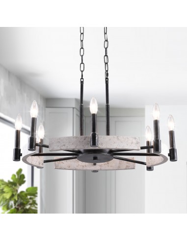 Oaks Aura Rustic 6-Light Farmhouse Chandeliers for Dining Room, Modern Industrial Kitchen Island Lighting for Living room