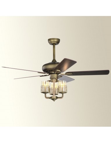 Oaks Aura 52 inch Bronze Metal Frame 5 Wood Reversible Blades Ceiling Fan with Light Remote Control Included for Living Room