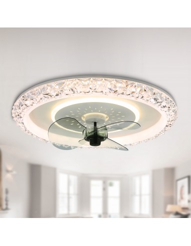 Oaks Aura 19.5 inch Modern Low Profile Reversible Ceiling fan with Remote and LED Light.