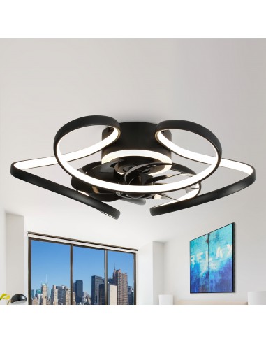 Oaks Aura 22 inch Smart APP Remote Control 6-Speed Flush Mount Ceiling Fan with LED Light for Bedroom