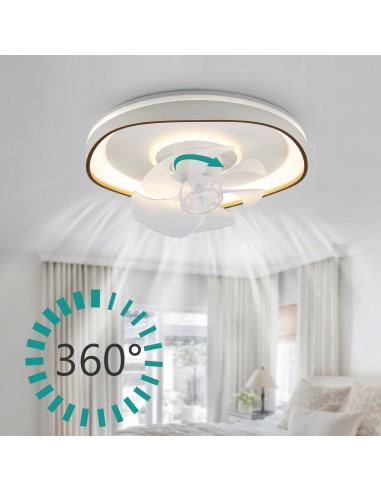 Oaks Aura Low Profile Ceiling Fan with Lights Remote & APP Control 6 Speeds and 3 Colors Flush Mount Ceiling Fan