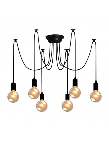 Oaks Aura Black 6-Bulbs, 10-Bulbs, 14-Blubs Arms Adjustable Spider Pendant Lighting for Dining Room, Living Room