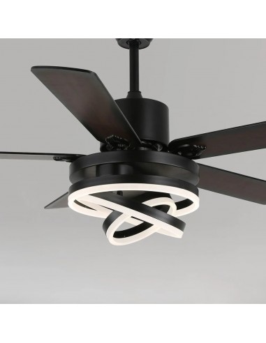 Oaks Aura 52 inch DIY Shape Reversible Ceiling Fan with LED Light Remote 6-Speed 3-Color Ceiling Fans