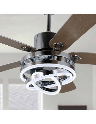 Oaks Aura 52 inch DIY Shape Reversible Ceiling Fan with LED Light Remote 6-Speed 3-Color Ceiling Fans