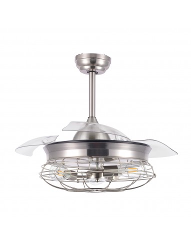 Oaks Aura 42 Inch Industrial Retractable Ceiling Fan Light Remote 3-Speed Chandelier Lamp