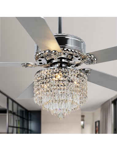 Oaks Aura 52 Inch 5-Blade Industrial Reversible Crystal Adjustable Ceiling Fan With Remote Control