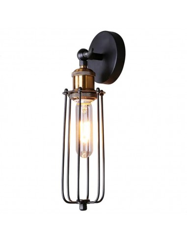 Oaks Aura Industrial style Wall Light Matte Black Lantern Wall Sconce