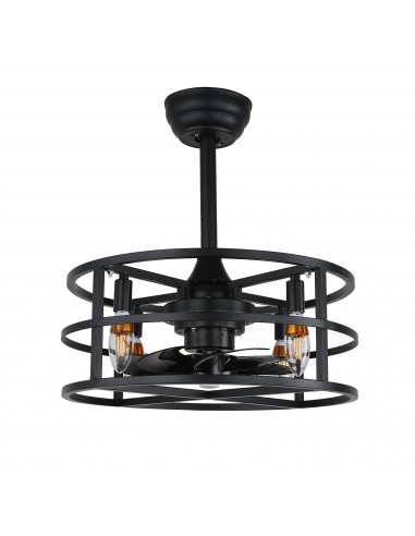 Oaks Aura 4-Light Industrial Caged Ceiling Fan With Remote Control for Living Room, Bedroom