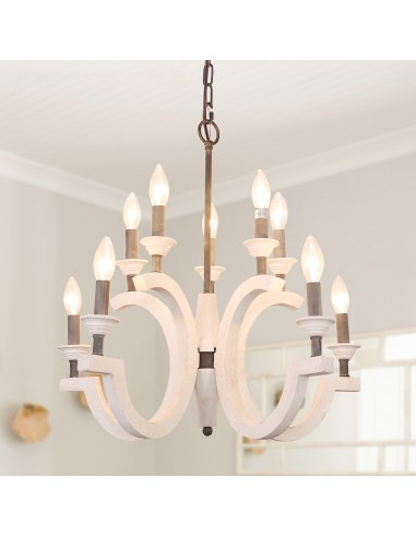 Oaks Aura  Candle Style Classic Chandelier Wood Accents
