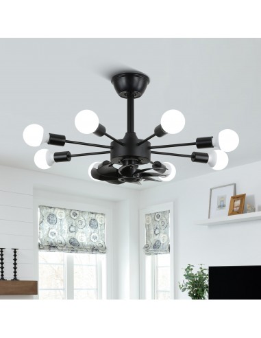 Oaks Auta Modern Dimmable 8-Light Sputnik Sphere Ceiling Fan Remote 3-Speed Height Adjustable Light Fixture