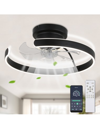 Oaks Aura 20" Flush Mount Ceiling Fan with Lights and Remote/APP Control