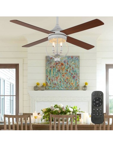 Oaks Aura 52” 4-Blade Reversible Ceiling Fan with Remote Control and Light Kit Included