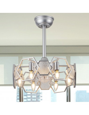 Oaks Aura 19” Glass Ceiling Fan with Lights and Remote Control, 6-Speed DC Motor Ceiling Lighting