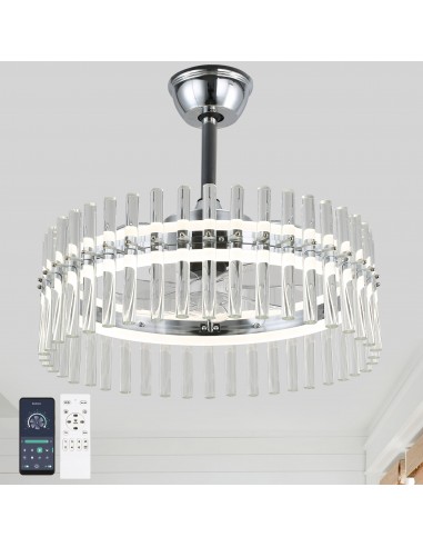 Oaks Aura Crystal Dimmable Smart Ceiling Fan with Lights and Remote Control