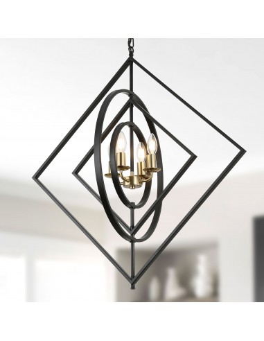 Oaks Aura 4-Light DIY Shape Chandelier Geometric Adjustable Height Pendant Light