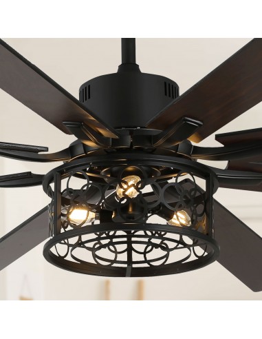 Oaks Aura 72 inch Black Ceiling Fan with Lights and Remote Control