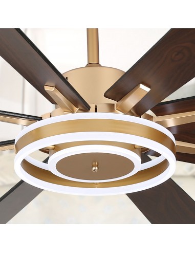 Oaks Aura 72 Inch Reversible 8-Blade Ceiling Fan with LED Lights, Remote 3-Color, 6-Speed and Timer