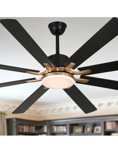 Oaks Aura 72" 8-Blade Reversible Ceiling Fan with LED Lights and Remote Control, 6-Speed, Timer Setting Quiet DC Motor