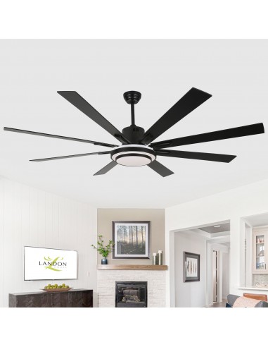 Oaks Aura 72" 6-Blade Reversible Ceiling Fan with LED lights and Remote Control, 6-Speed, Timer Setting Quiet DC Motor