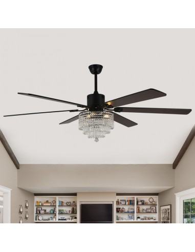 Oaks Aura 65” 6-Blade Reversible Ceiling Fan with Lights and Remote Control, 6-Speed, Timer Setting Quiet DC Motor