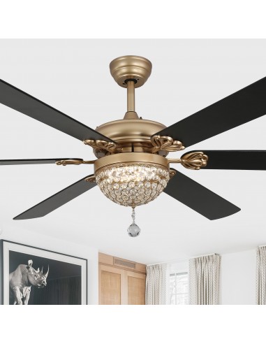 Oaks Aura 65" 6-Blade Ceiling Fan with LED Lights and Remote Control, 6-Speed Settings, 3-Color and Timer