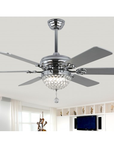 Oaks Aura 65" 6-Blade Ceiling Fan with LED Lights and Remote Control, 6-Speed Settings, 3-Color and Timer