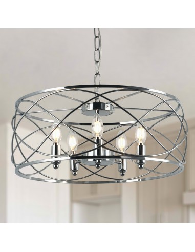 Oaks Aura 20" 5-Light Dimmable Adjustable Durm Chandelier