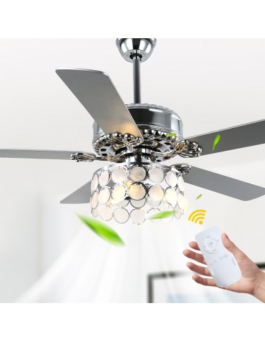 Oaks Aura 52” 5-Blade Reversible Ceiling Fan with Lights and Remote Control, 3-Speed and Timer