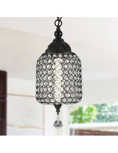 Oaks Aura 7" 1-Light Single Crystal Pendant Light Fixture