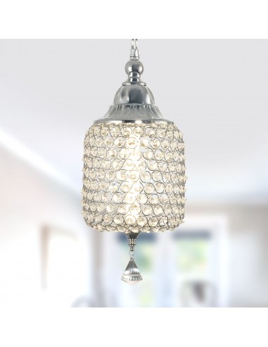 Oaks Aura 7" 1-Light Single Crystal Pendant Light Fixture