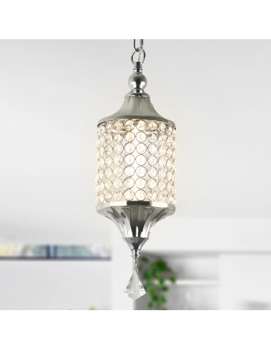 Oaks Aura 7" 1-Light Single Crystal Pendant Light Fixture