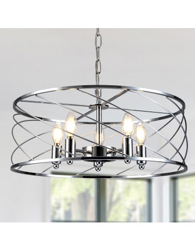 Oaks Aura 20" 5-Light Dimmable Adjustable Durm Chandelier