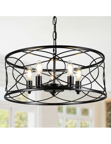 Oaks Aura 20" 5-Light Dimmable Adjustable Durm Chandelier