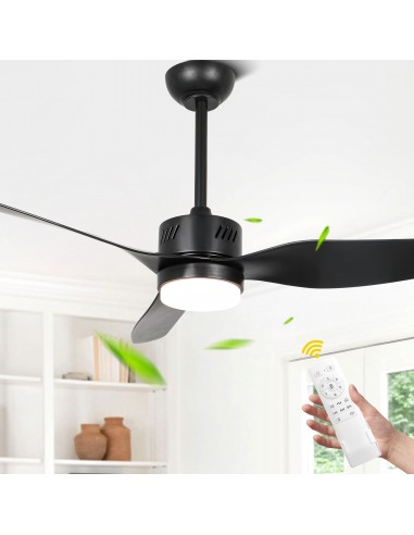 Oaks aura 46” Reversible 3-Blade Wood Ceiling Fan with LED Lights and Remote Control, 6-Speed Settings, Timer Function