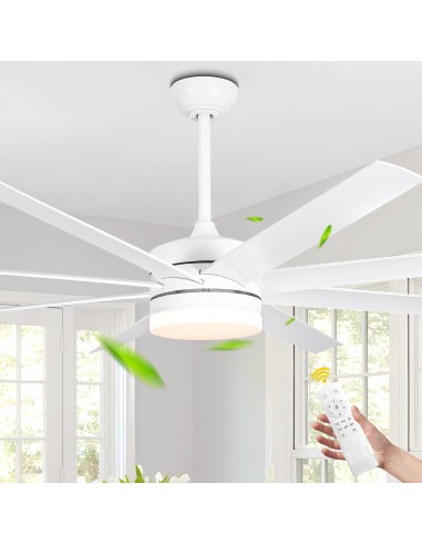 Oaks Aura 65” Reversible 8-Blade Ceiling Fan with LED Lights and Remote Control,  6-Speed, Timer, 3-Color, DC Motor