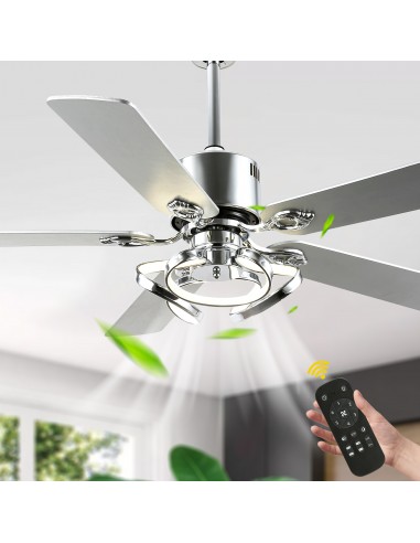 Oaks Aura 52” Reversible 5-Blade Ceiling Fan with LED Lights and Remote Control,  6-Speed, Timer, 3-Color, DC Motor